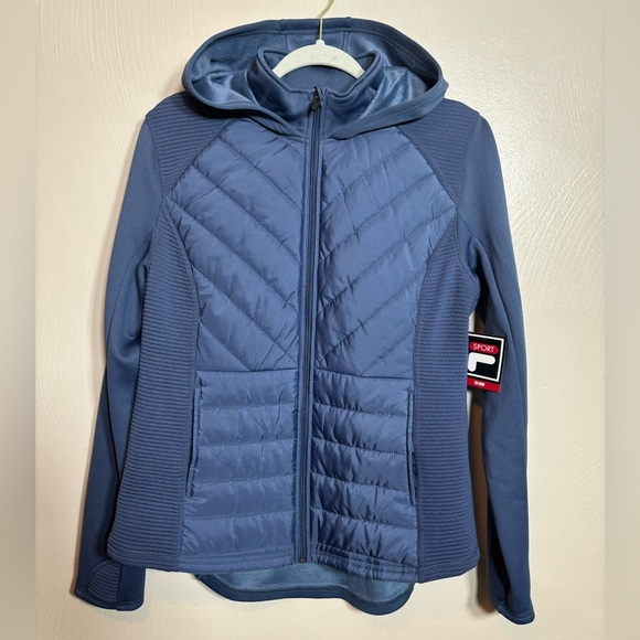 Fila Jackets & Blazers - NWT Fila Sport Women’s Tru-Warm Hooded Jacket Blue Periwinkle Autumn Size Large